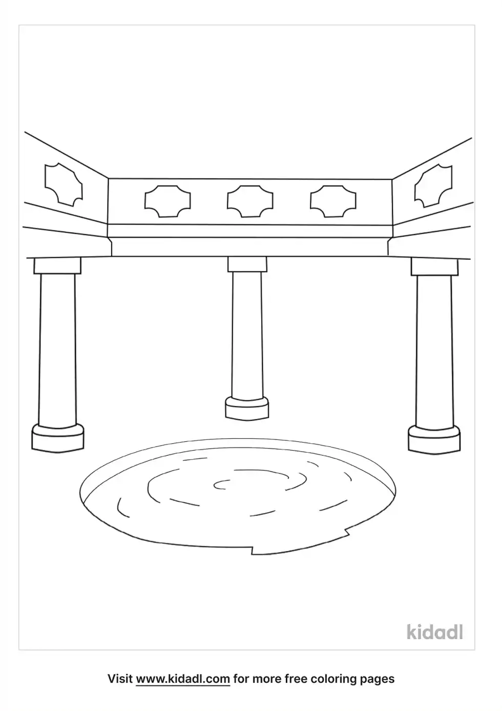 Roman Bath Coloring Page