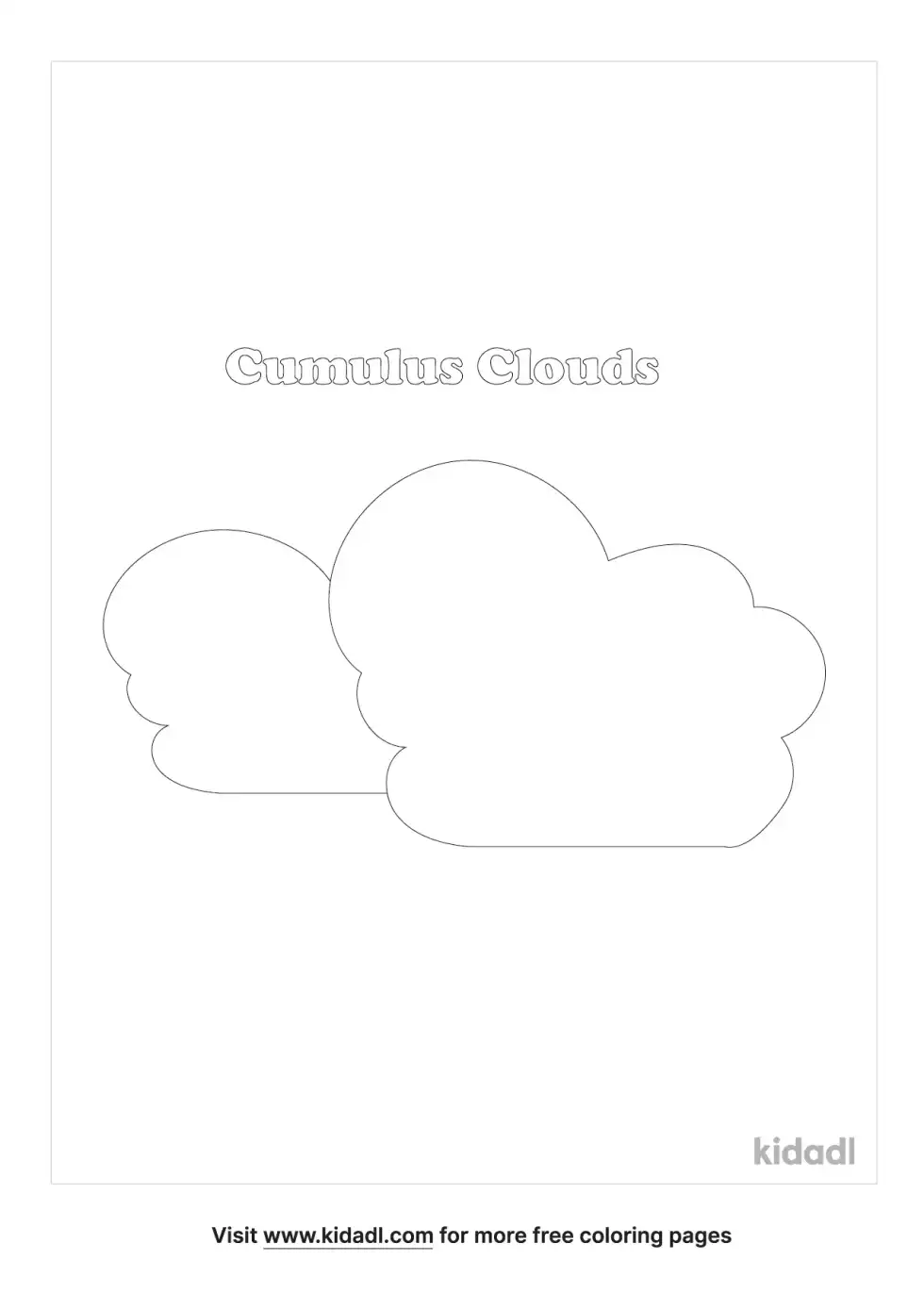 Cumulus Clouds Coloring Page