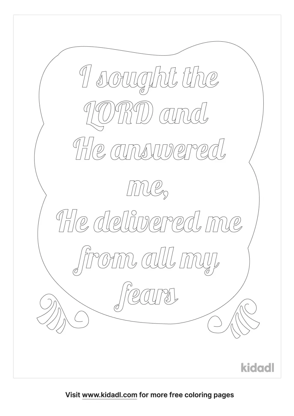 I Sought The Lord Coloring Page