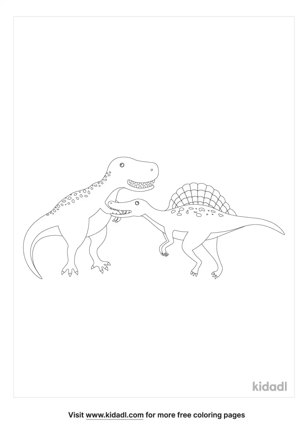 Trex Vs Spinosaurus Coloring Page