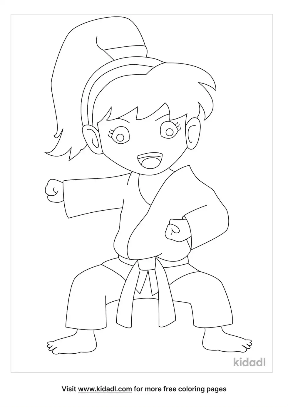 Female Martial Artist Coloring Page