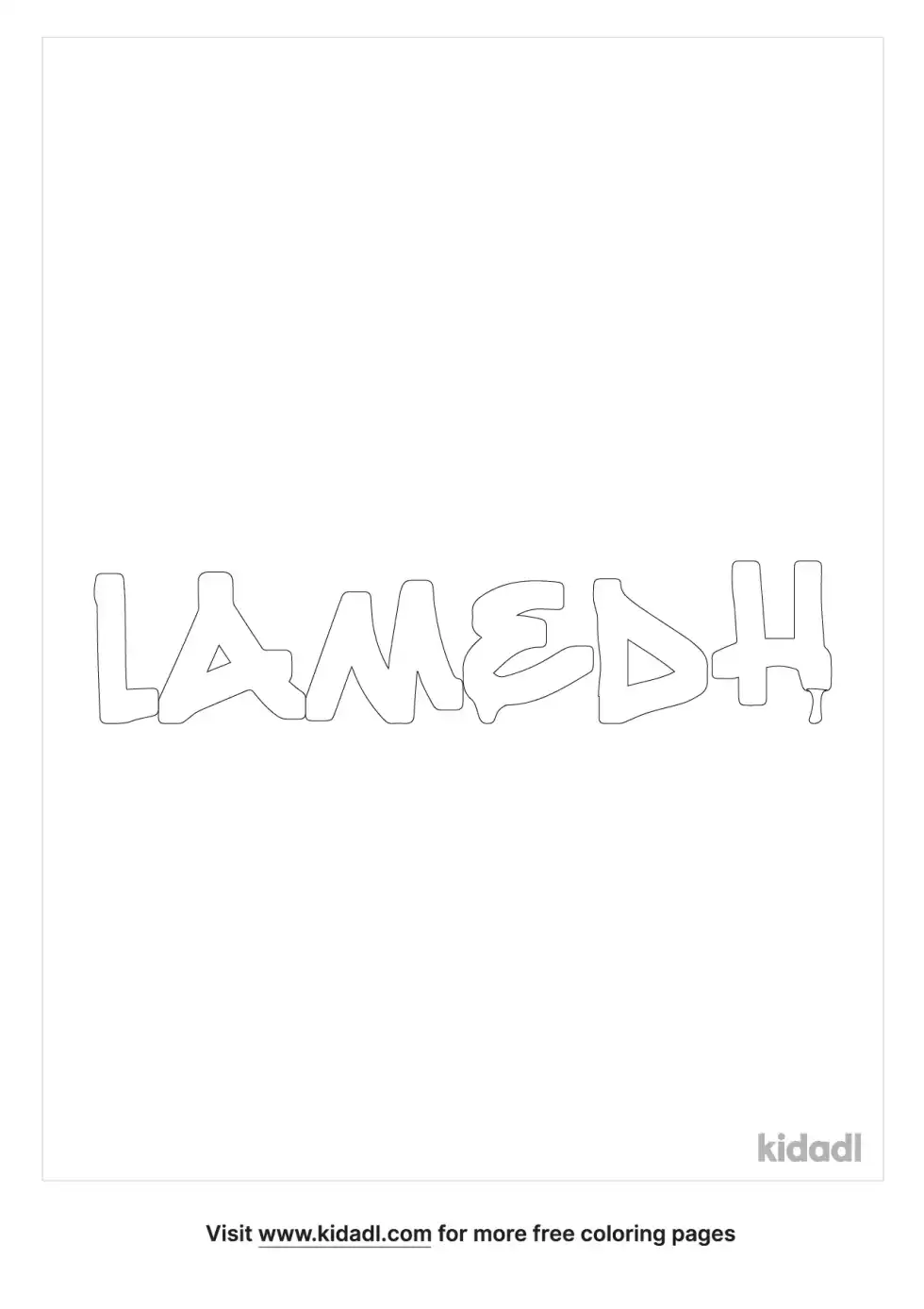 Lamedh Coloring Page