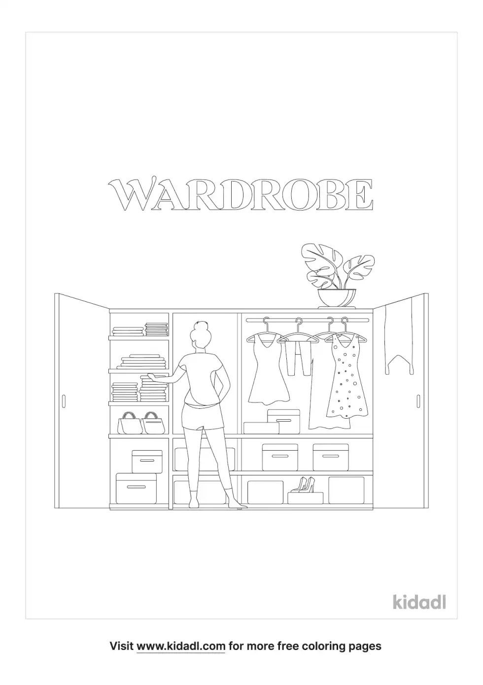 Wardrobe Coloring Page