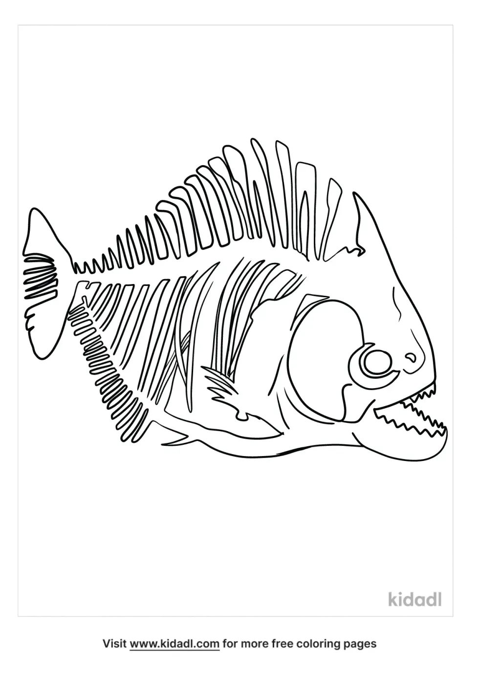 Fish Skull Coloring Page