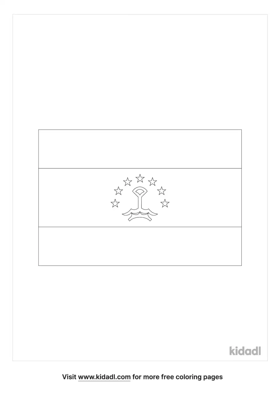 Tajikistan Flag Coloring Page