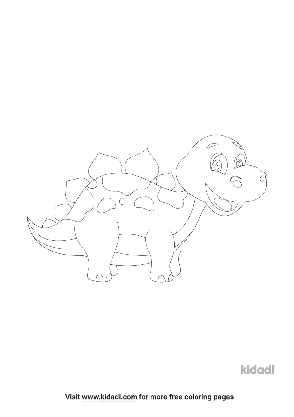 Baby Stegosaurus Coloring Page