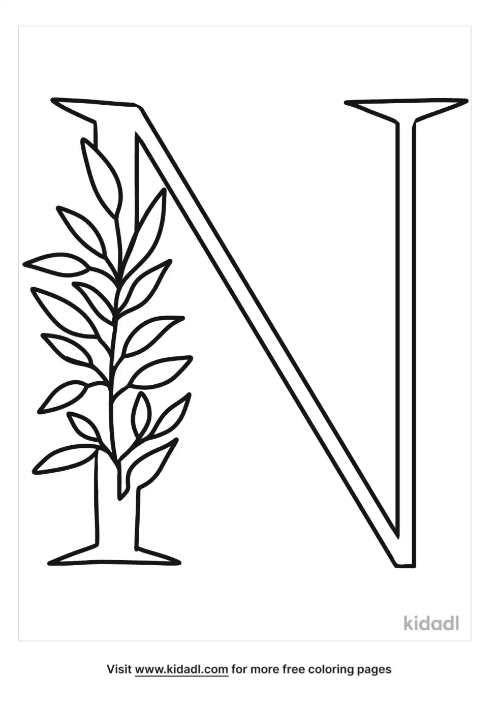 Letter N Coloring Page