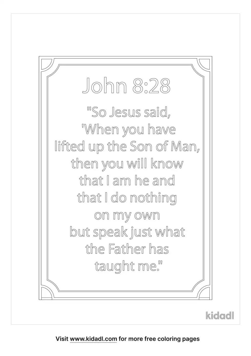 John 8:28 Coloring Page