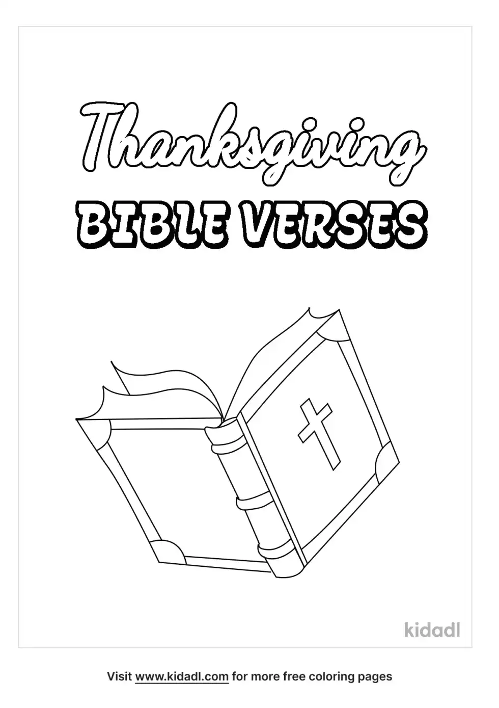 Thanksgiving With Bible Verse Coloring Page