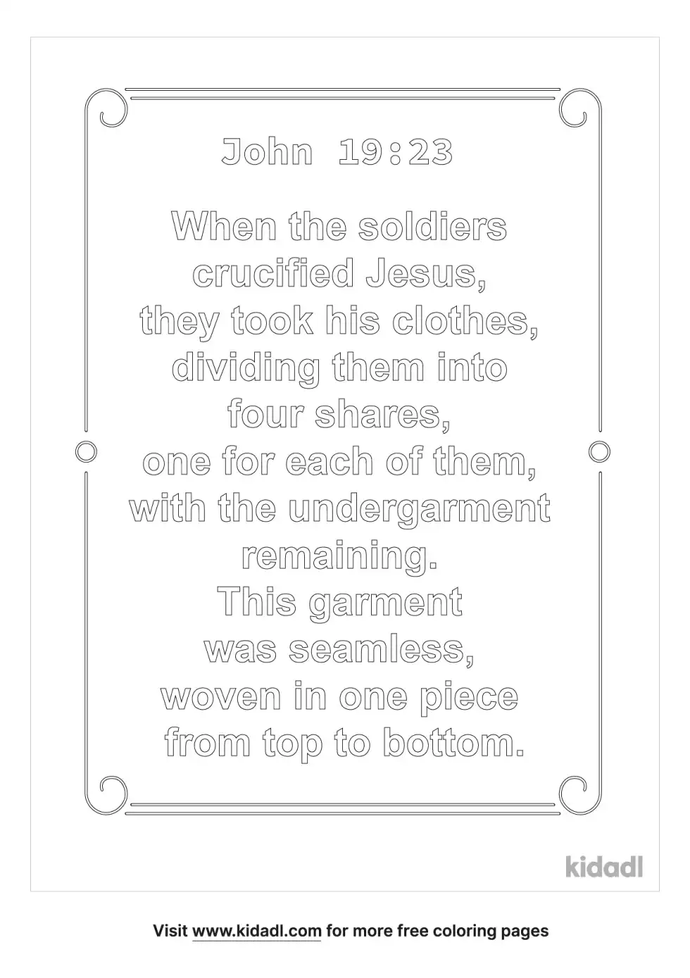 John 19:23 Coloring Page