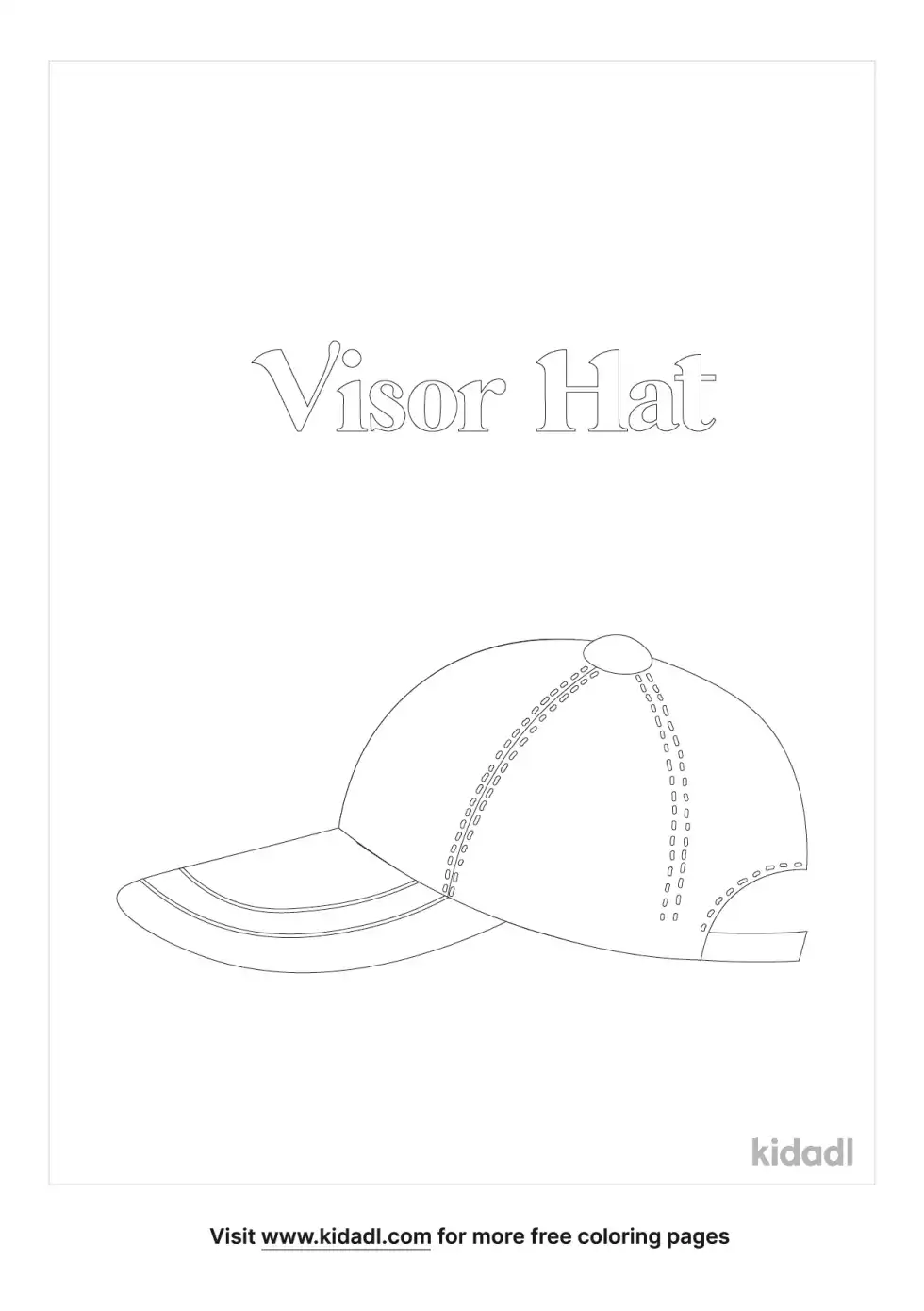 Visor Hat Coloring Page