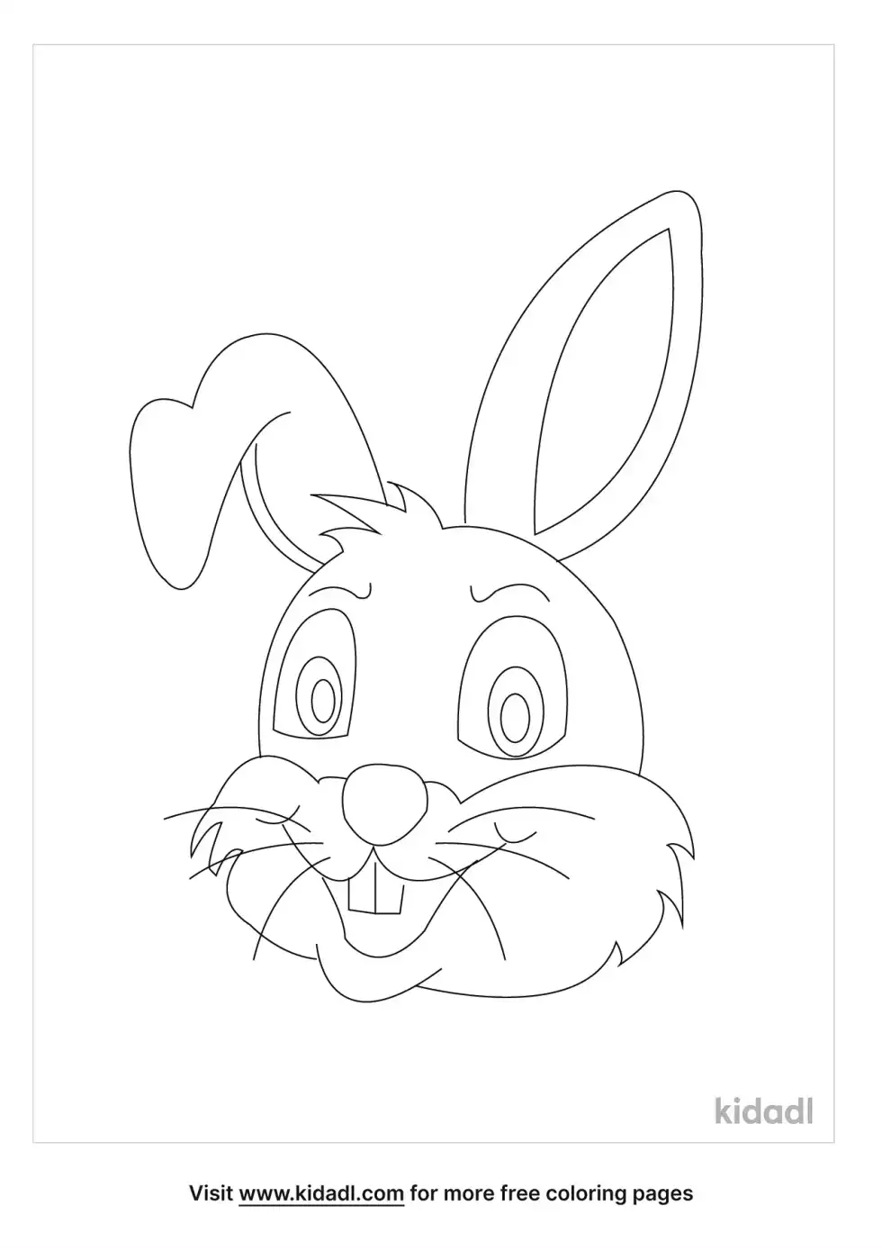 Wild Rabbit Face Coloring Page