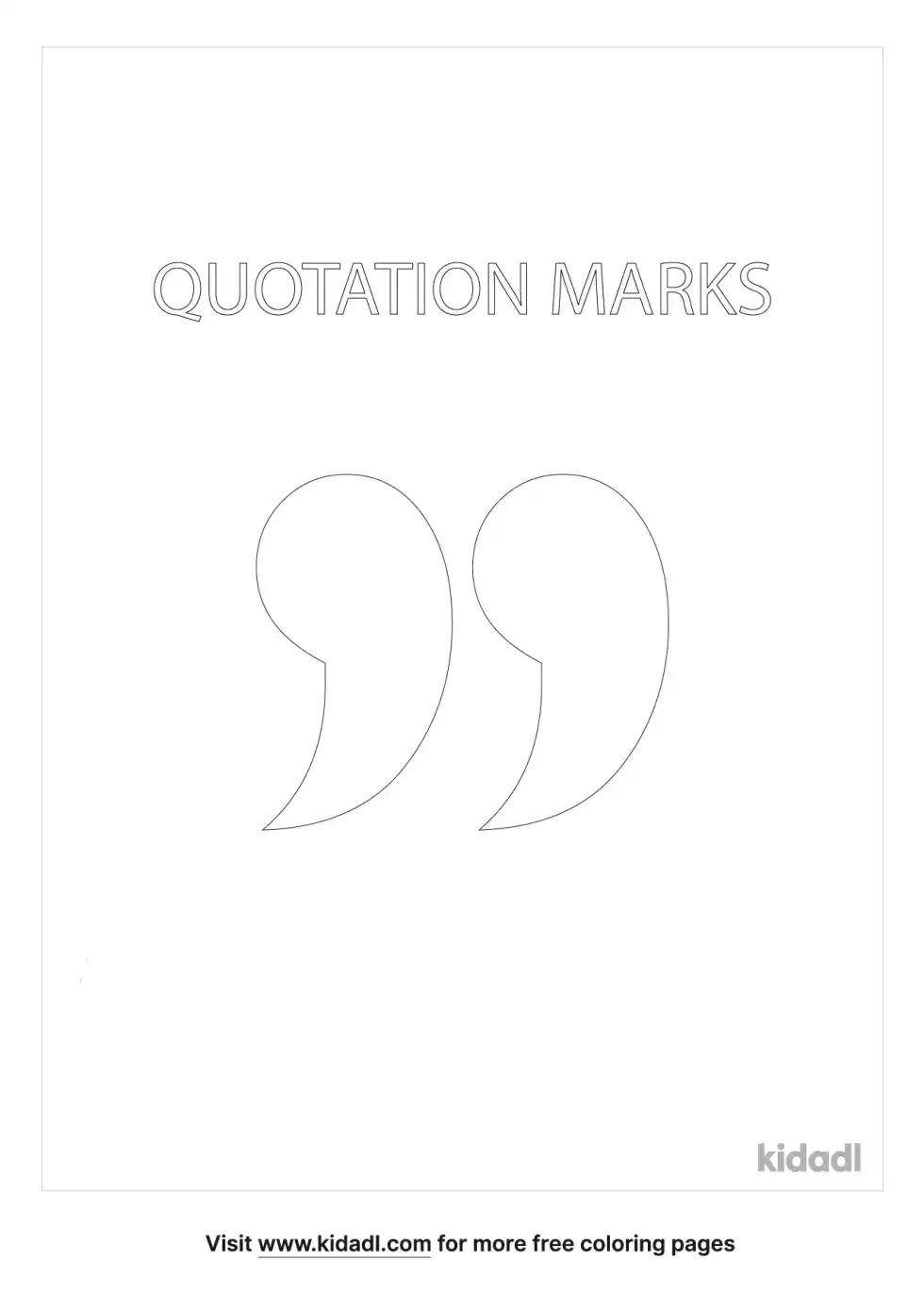 Quotation Marks Coloring Page