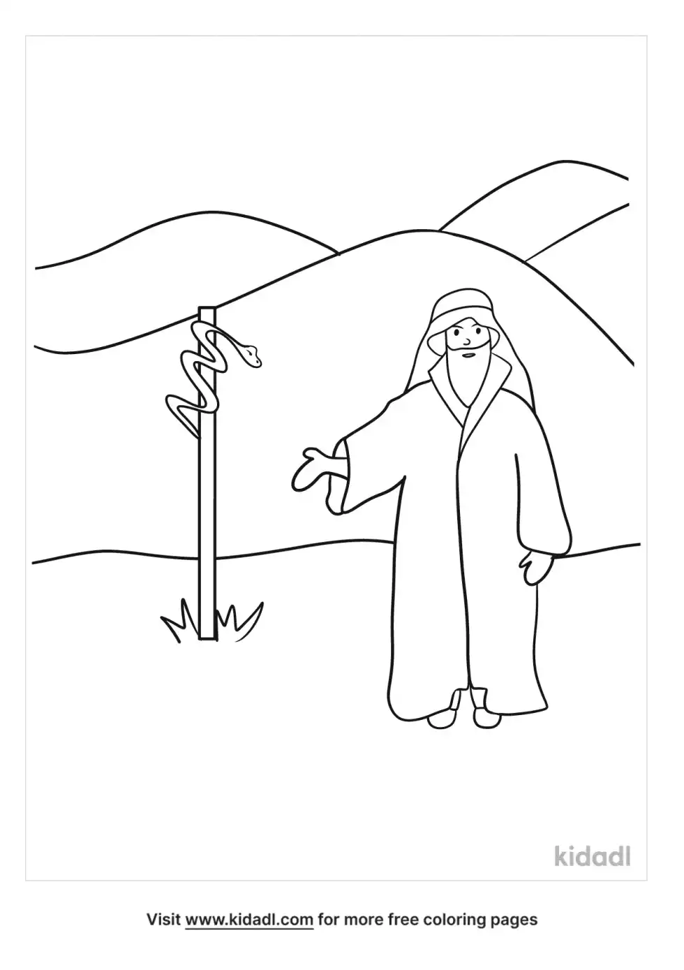 Moses And Bronze Serpent Coloring Page