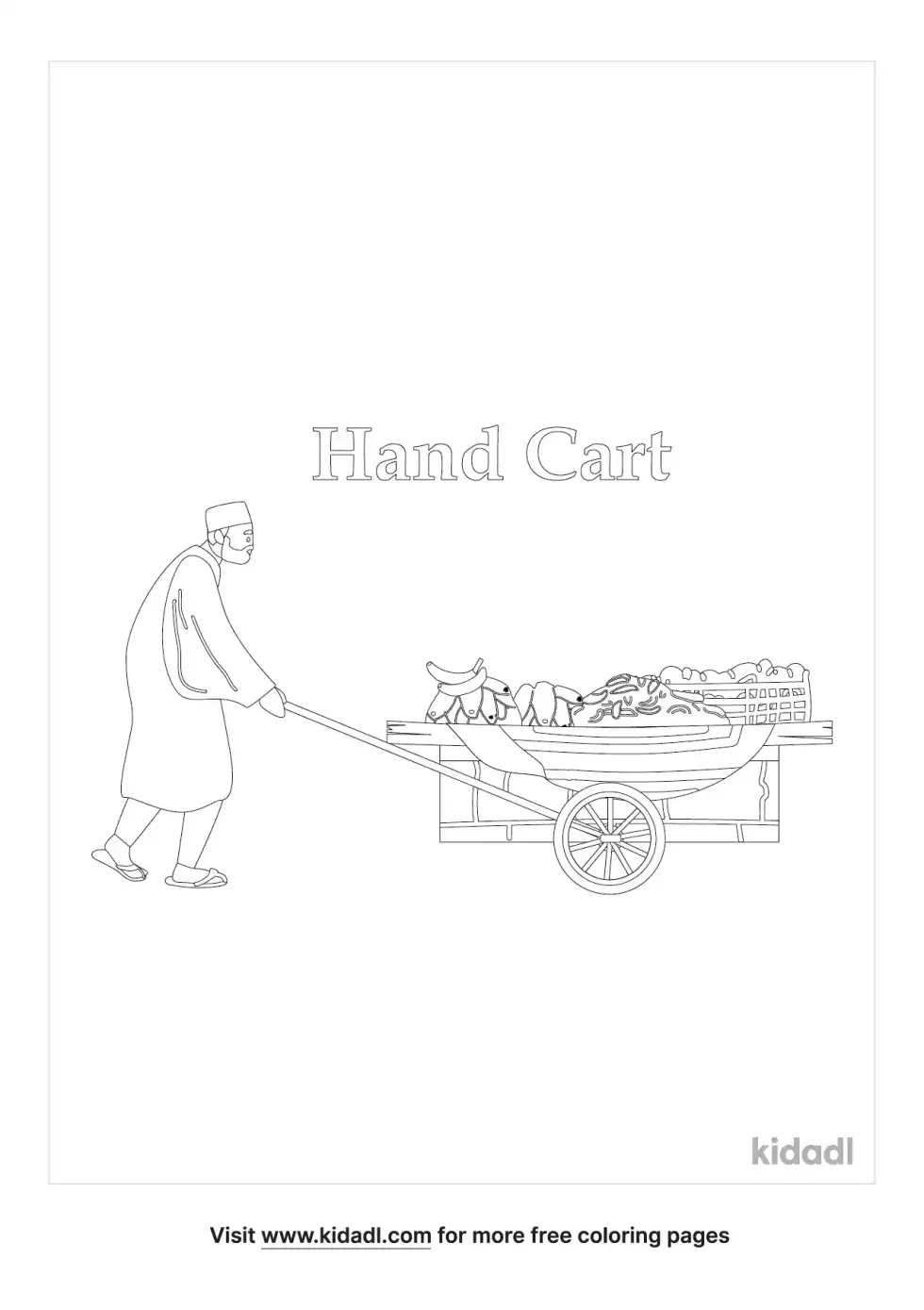 Hand Cart Coloring Page