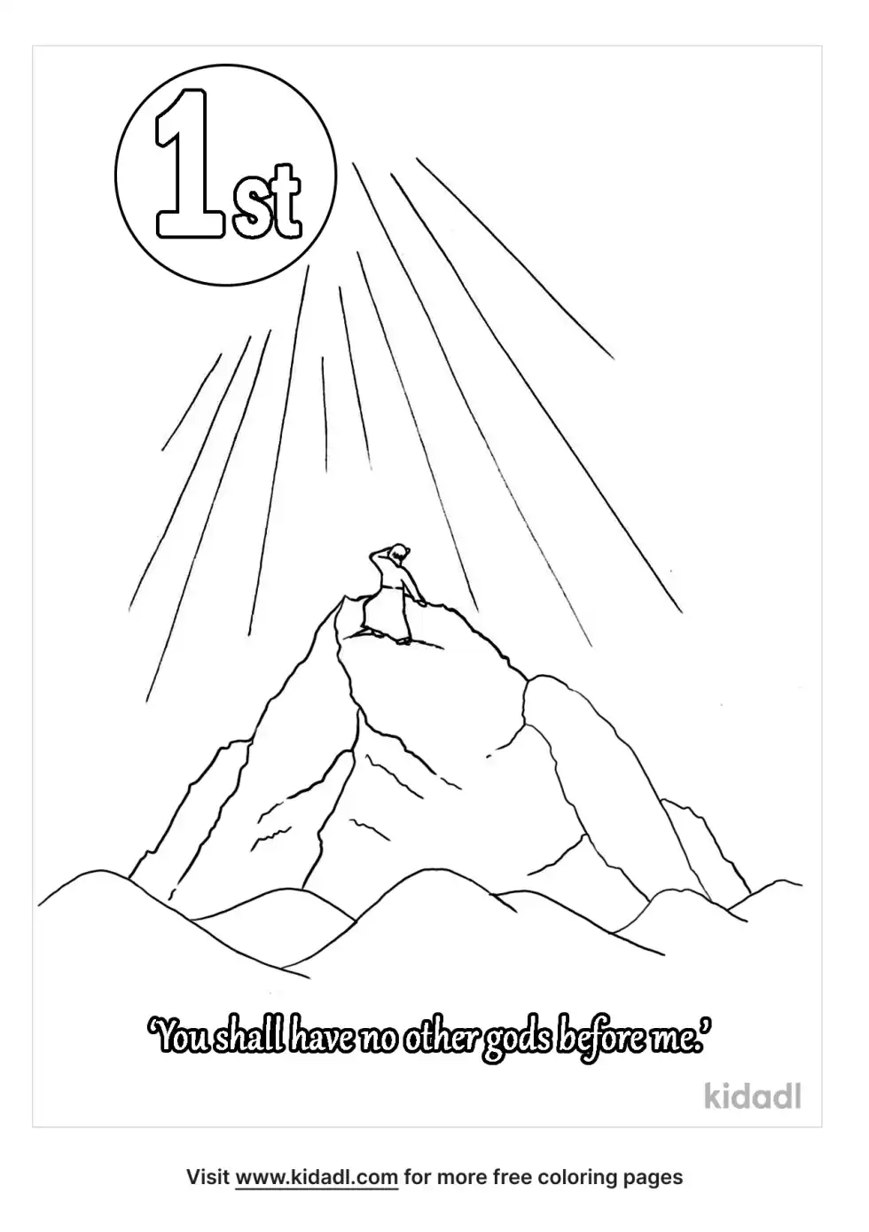 The 1st Commandment For Preschoolers Coloring Page