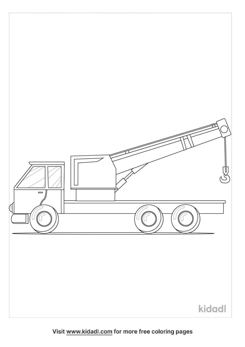 Excavator Carrier Truck Coloring Page