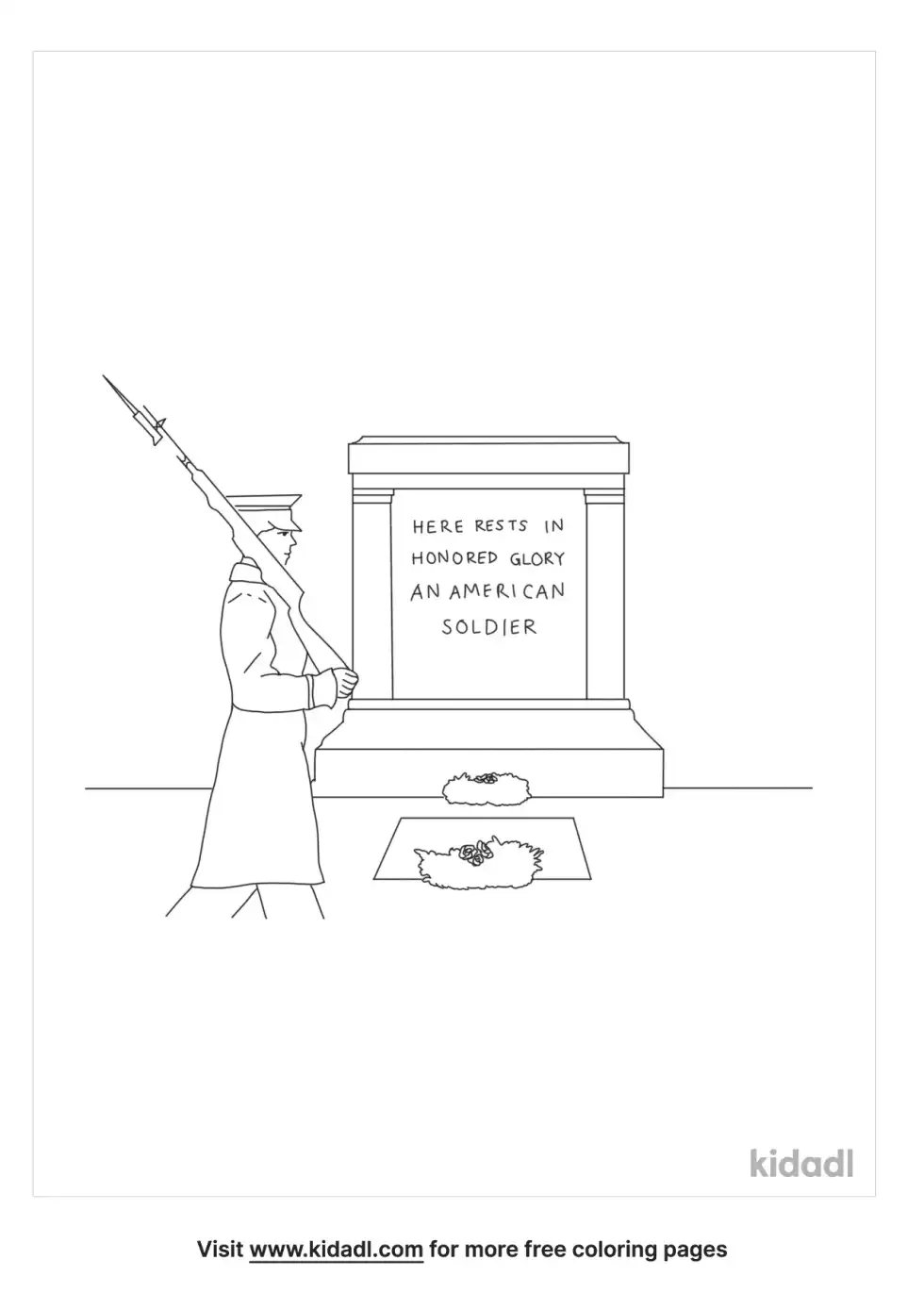 Tomb Of The Unknown Soldier Coloring Page