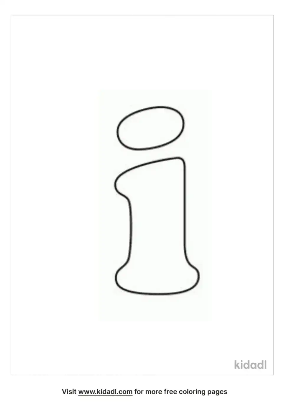 I Letter Coloring Page