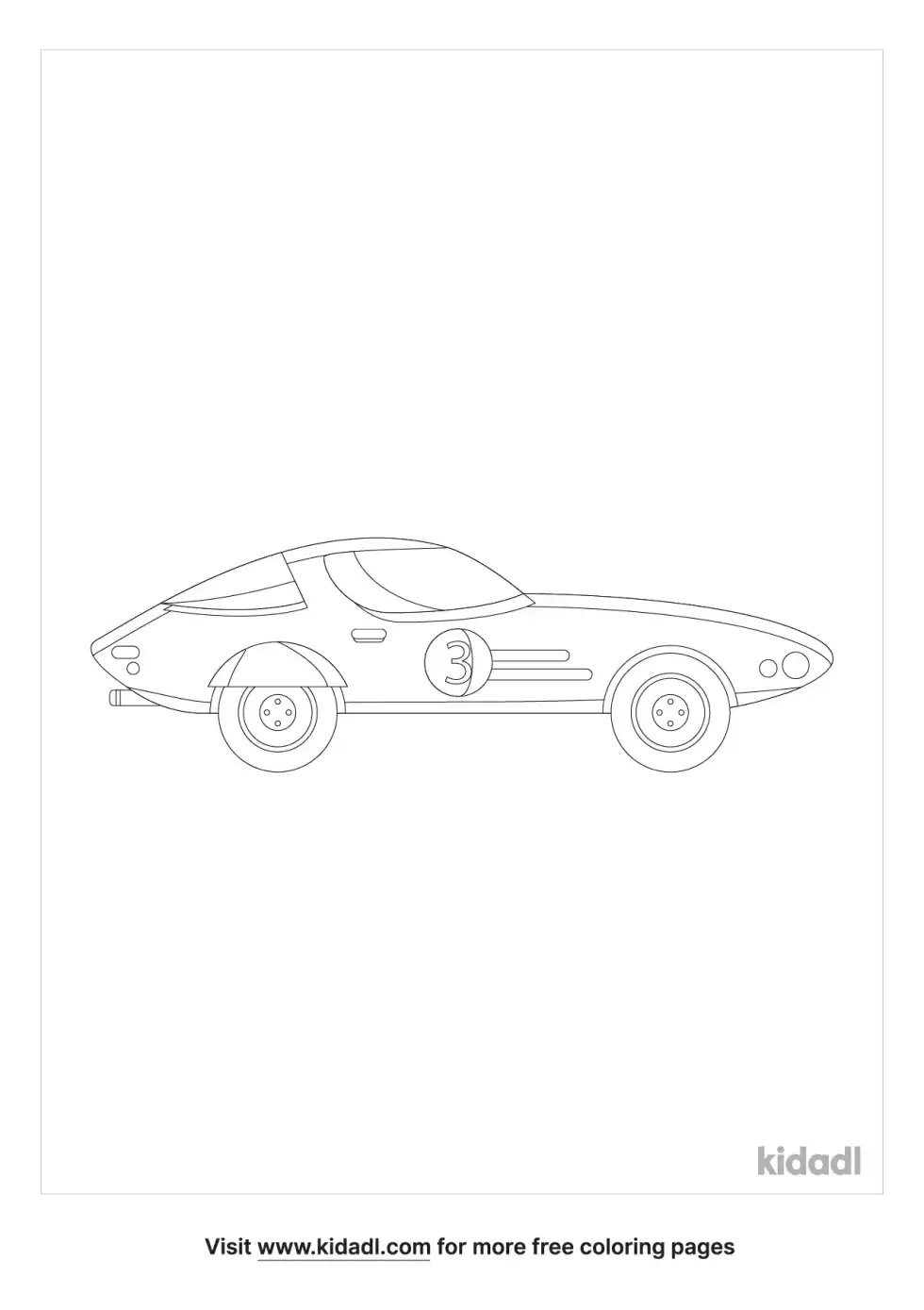 Fire Race Car Coloring Page