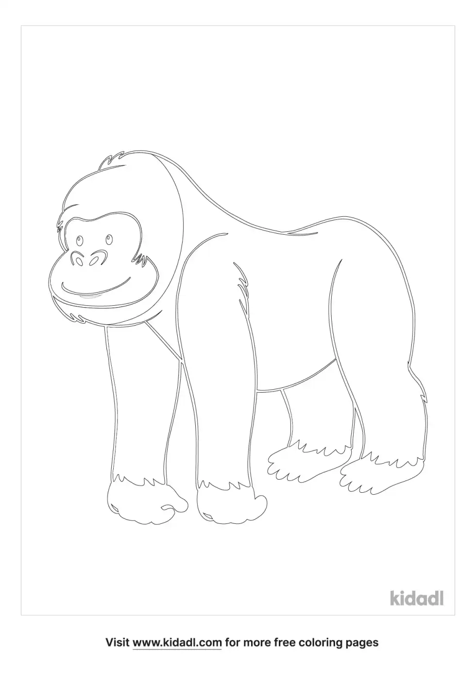 Fierce Gorilla Coloring Page