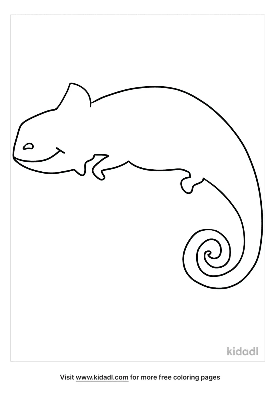 Chameleon Outline Coloring Page