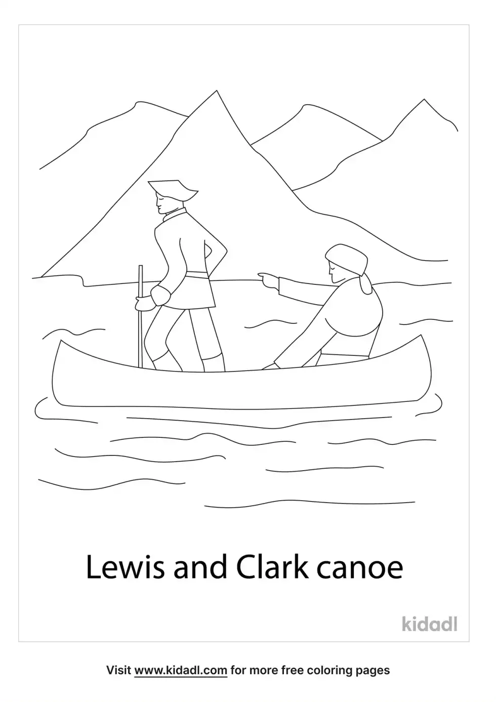 Lewis And Clark Canoe Coloring Page