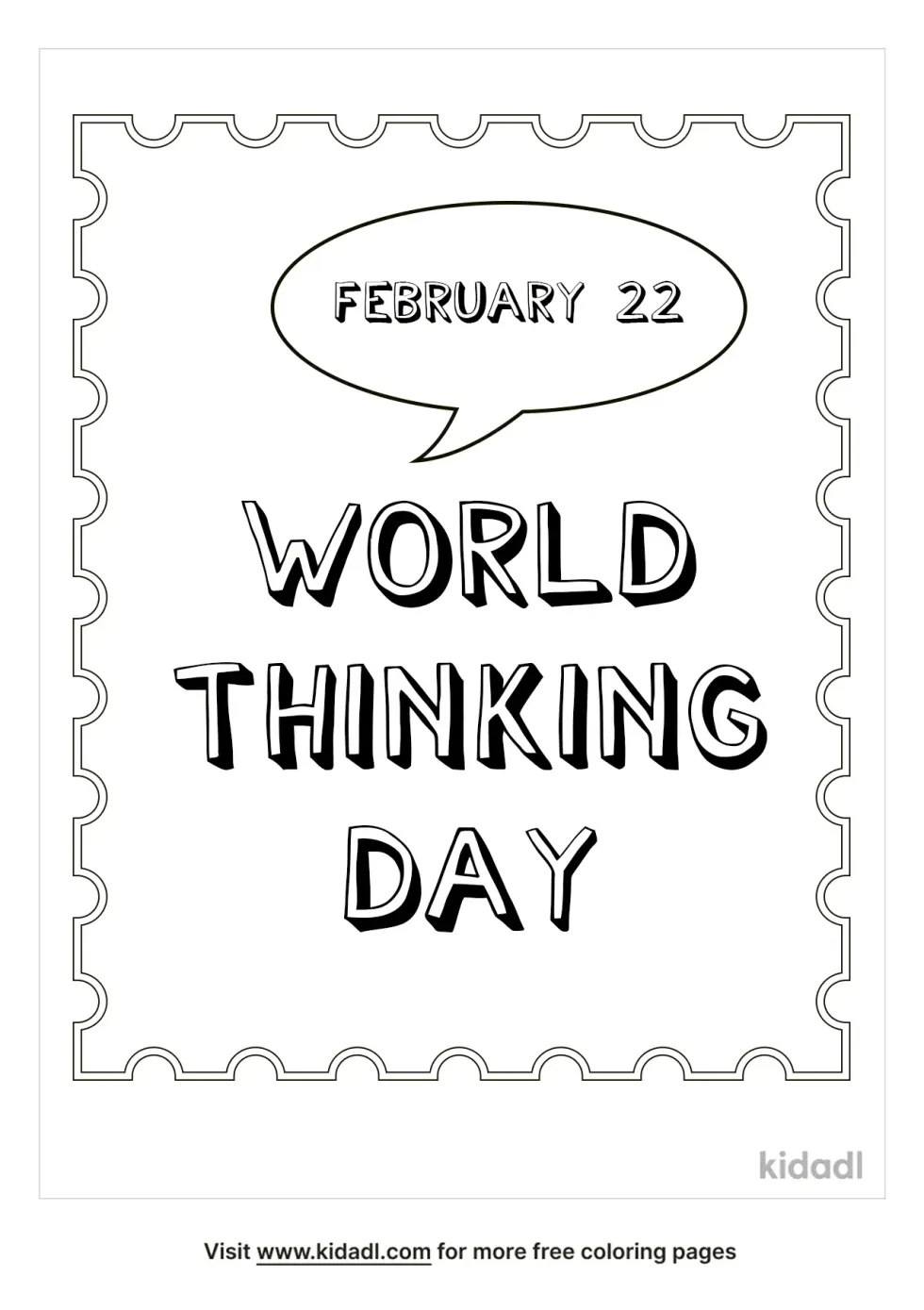 World Thinking Day Coloring Page