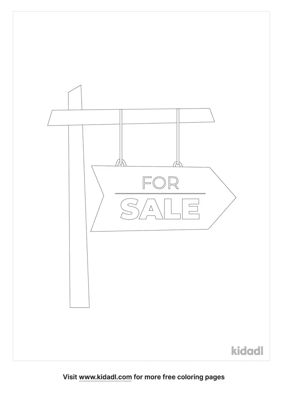 Sale Sign Coloring Page