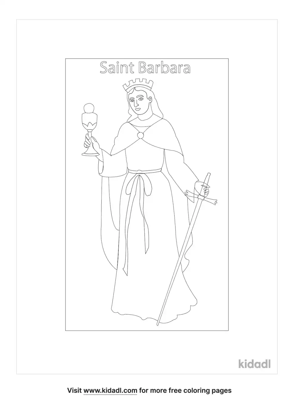 Saint Barbara Coloring Page