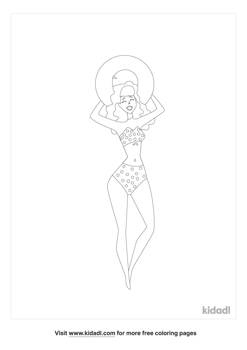 Model In Swmsuit Coloring Page