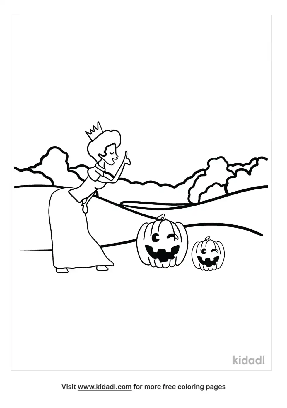 Halloween Princess Coloring Page