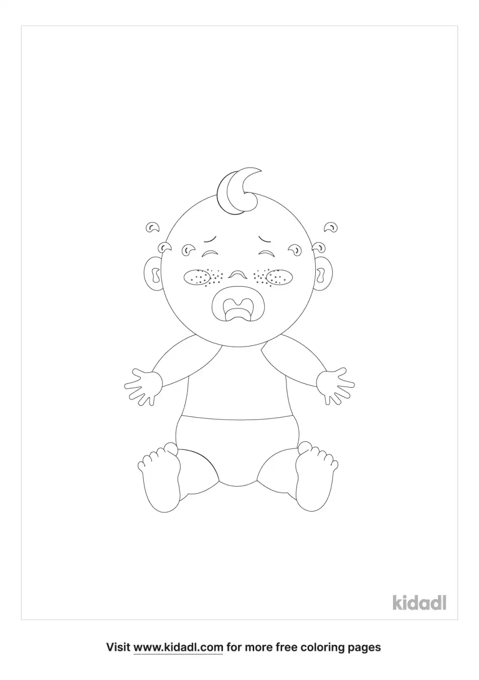 Crying Boy Coloring Page