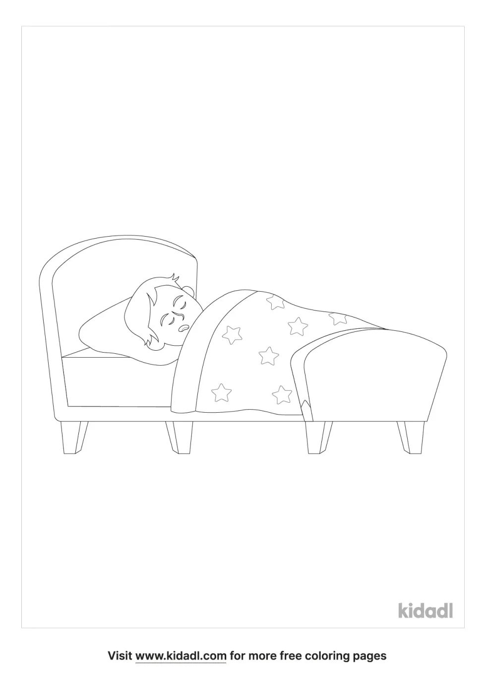 Kids Napping Coloring Page