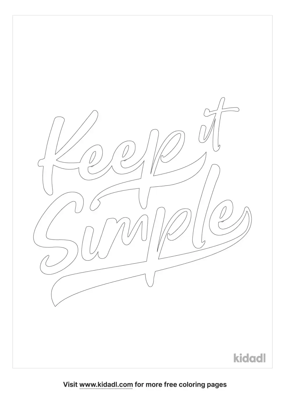 Keep It Simple Coloring Page