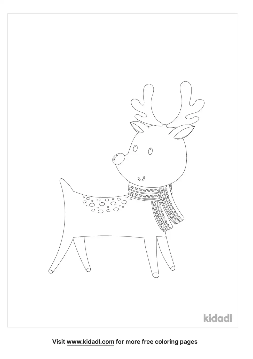 Kawaii Rudolph Coloring Page