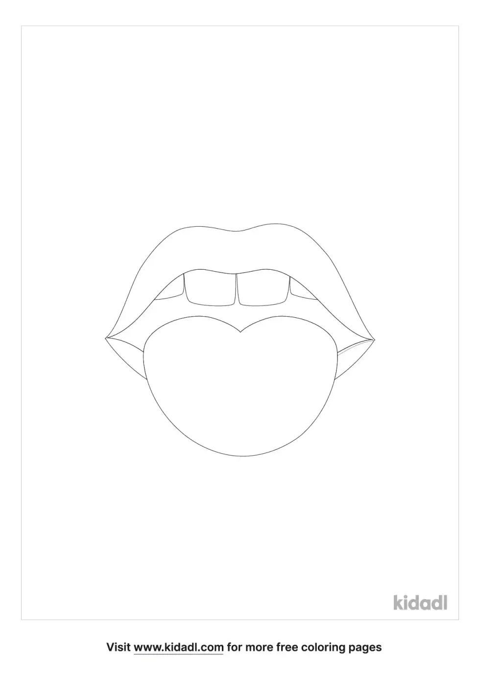 Lips With Tongue Coloring Page