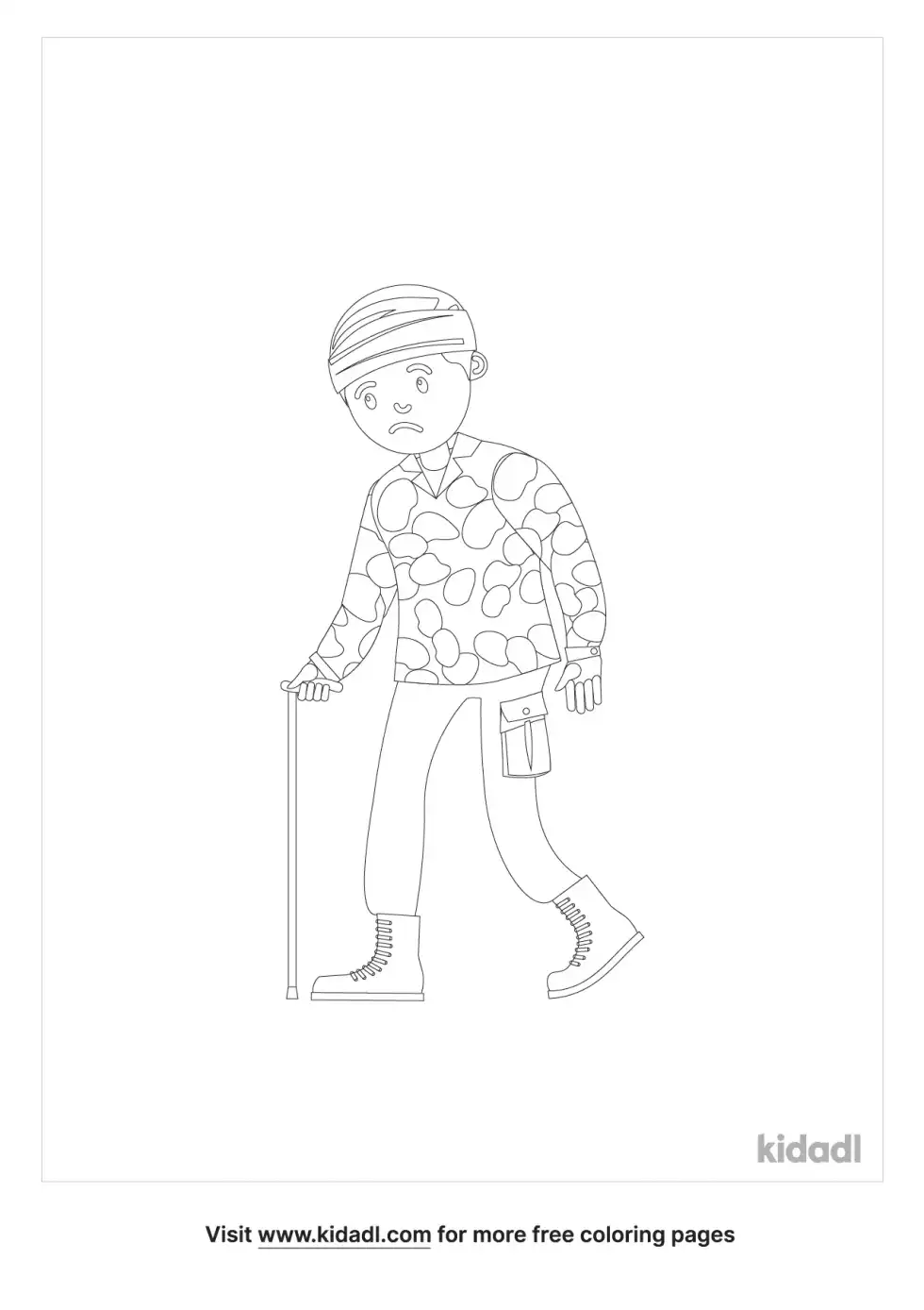 Injured Soldier Coloring Page