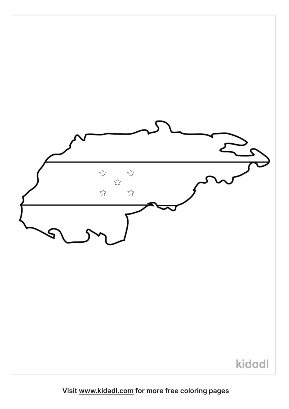 Honduras Flag Coloring Page