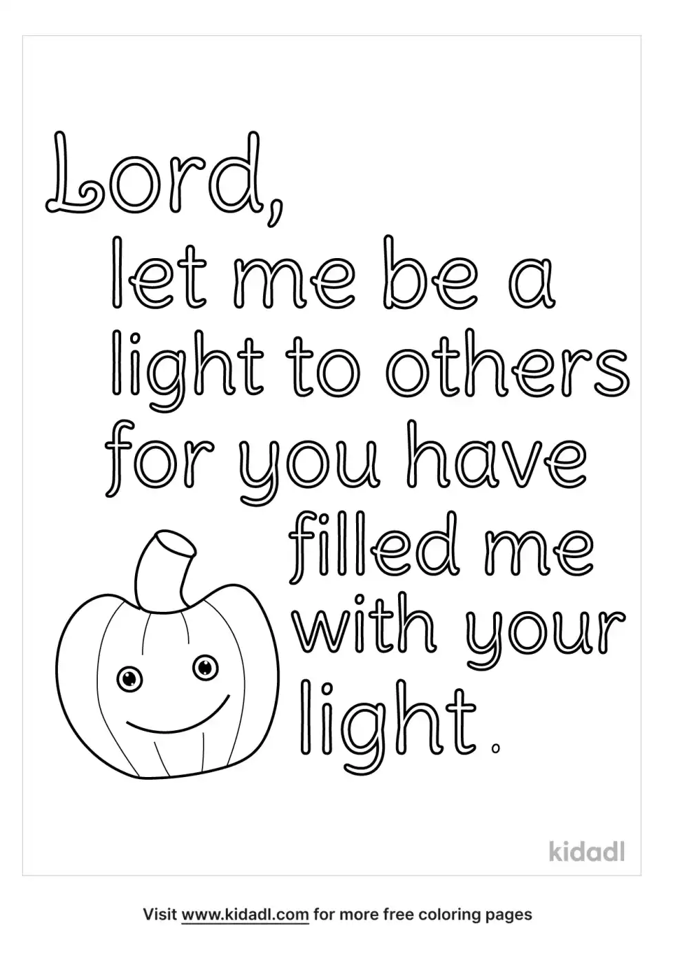 Pumpkin Prayer Coloring Page