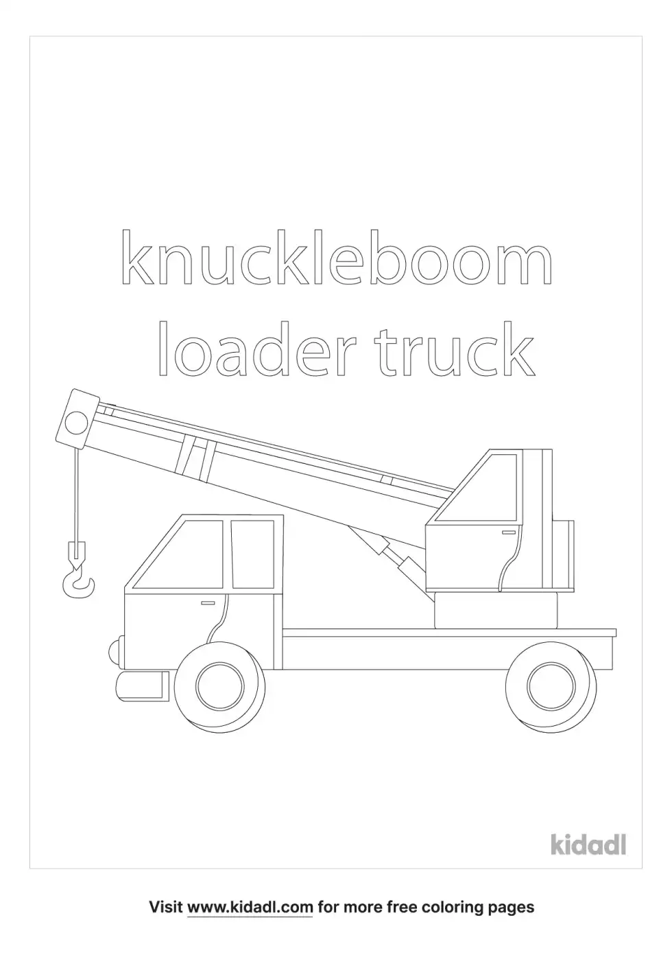 Knuckleboom Loader Truck Coloring Page