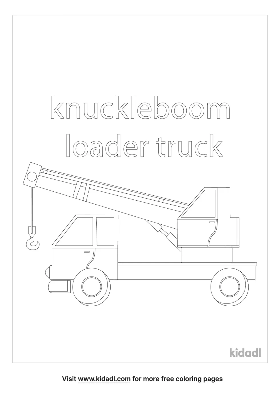 Knuckleboom Loader Truck Coloring Page