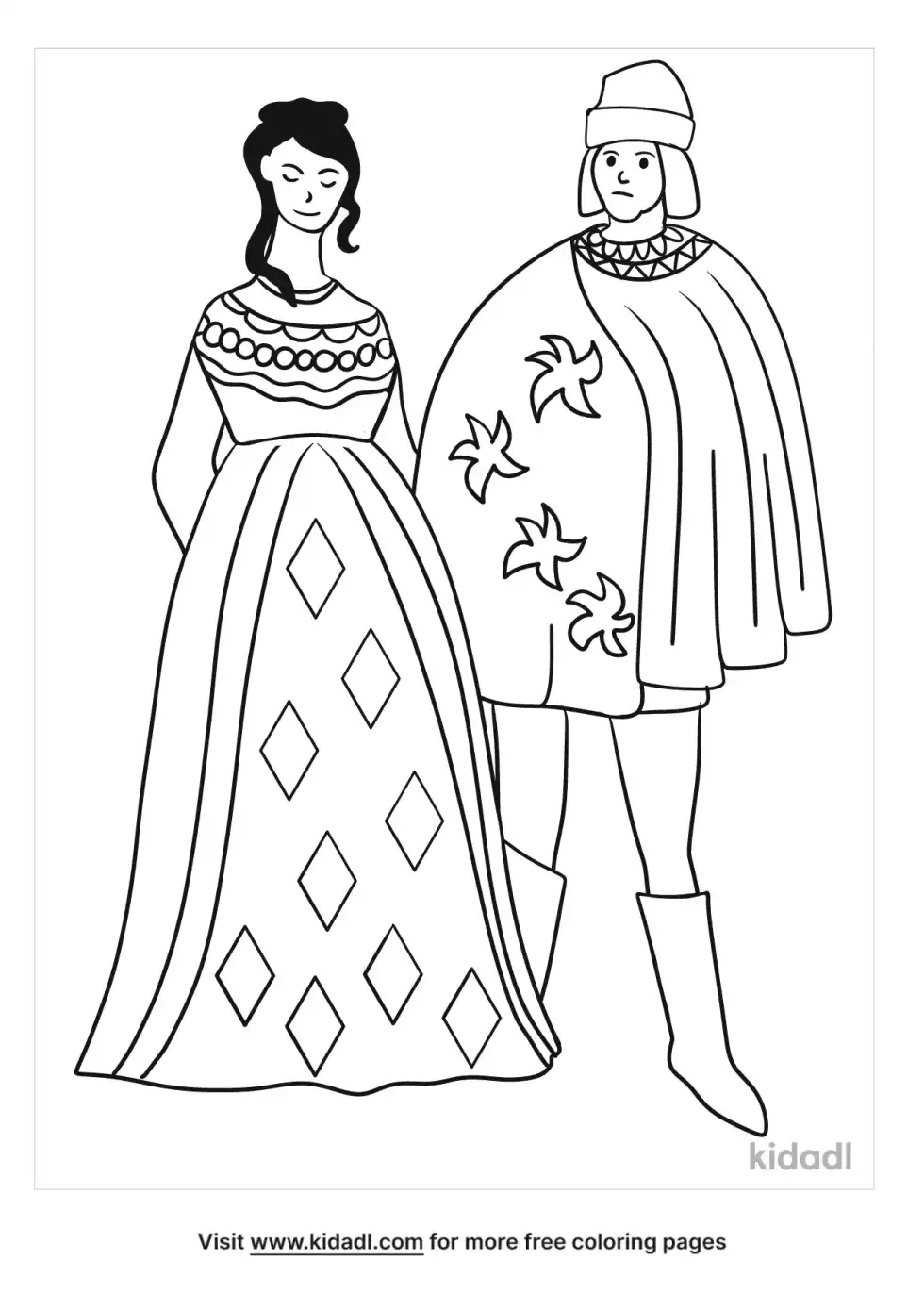 Renaissance Marriage Coloring Page