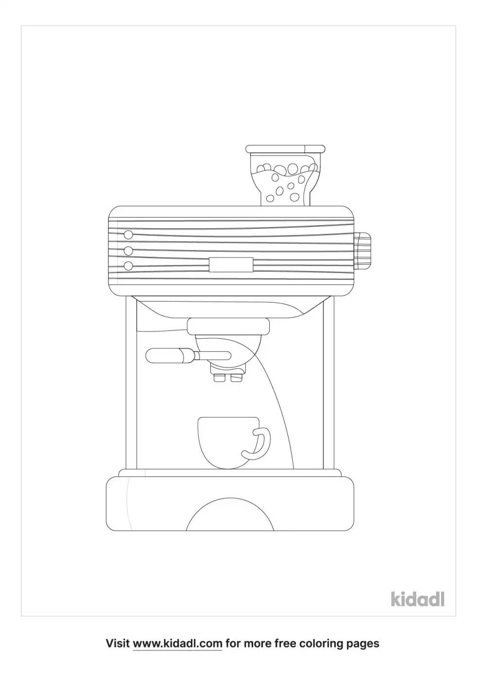 Coffee Machine Coloring Page