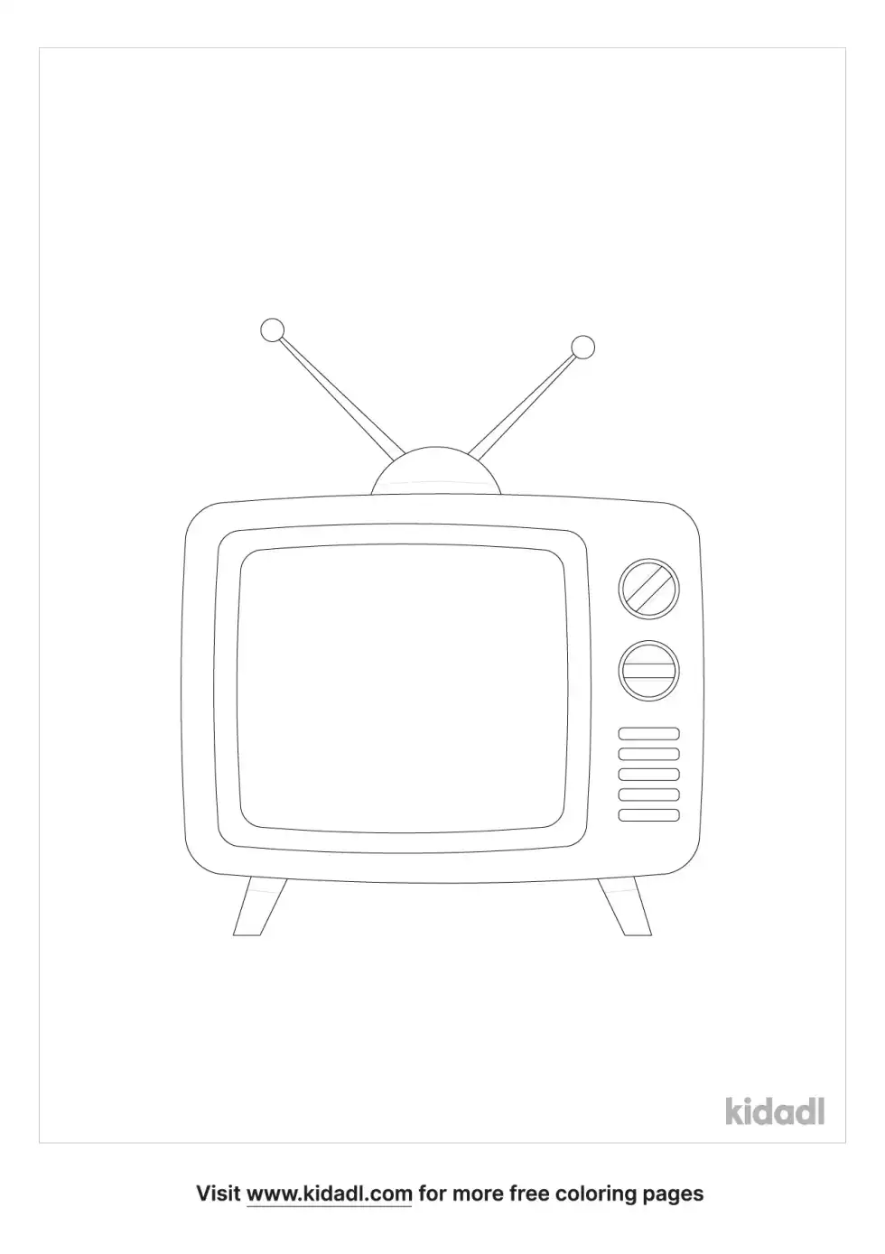 Old Tv Set Coloring Page