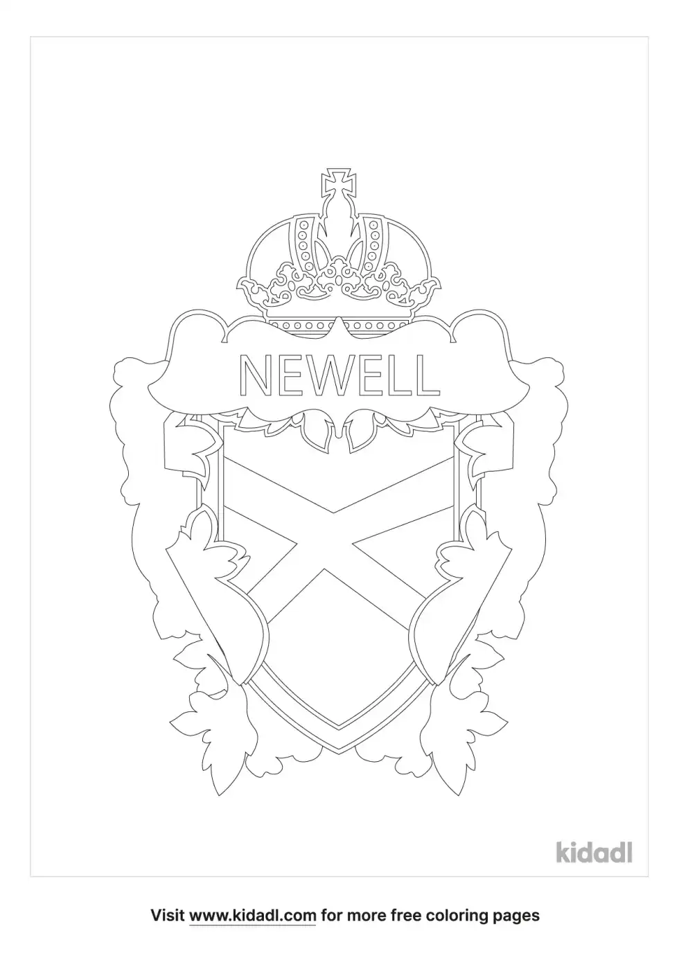 Newell Family Crest Coloring Page