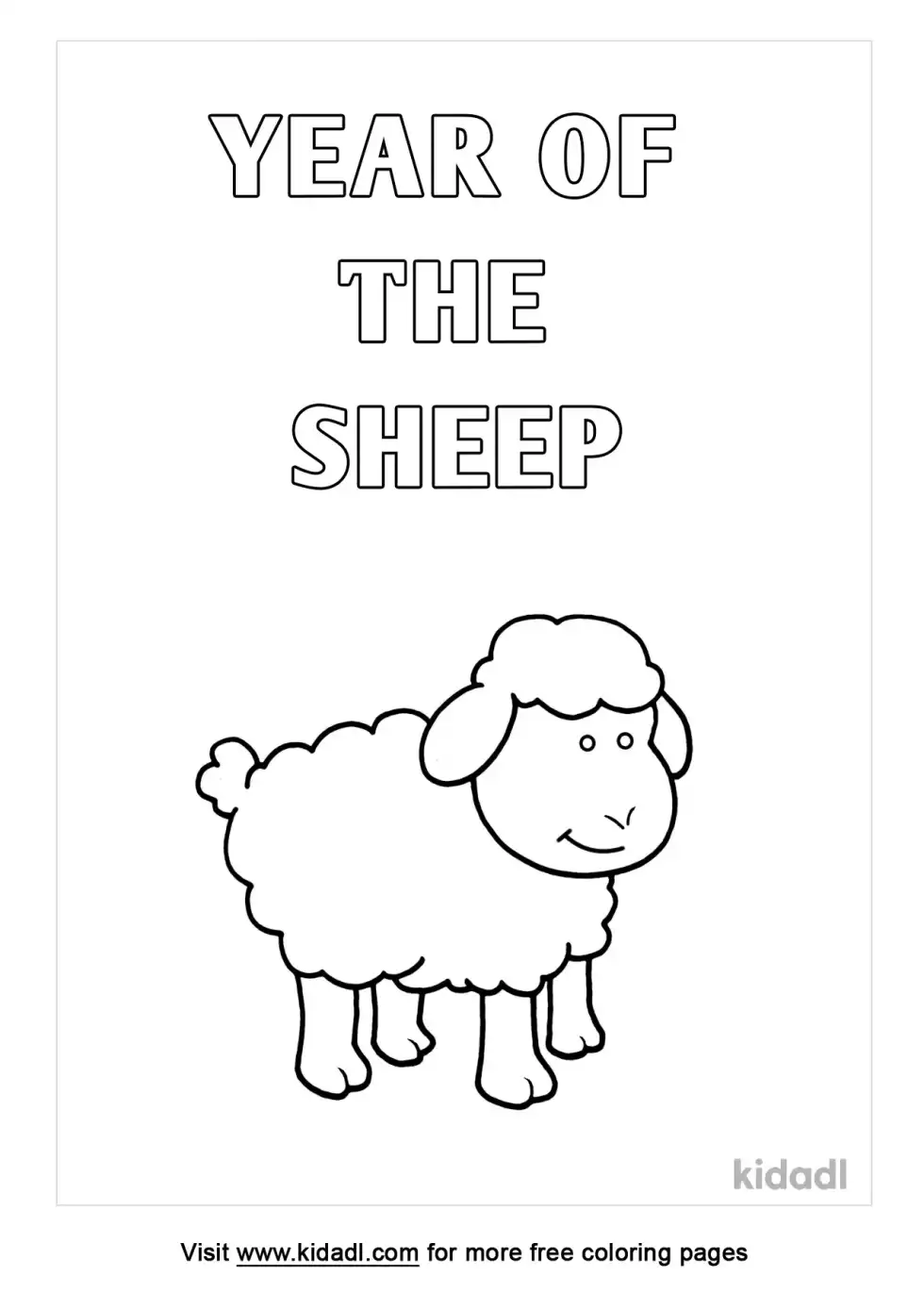 Year Of The Sheep Coloring Page
