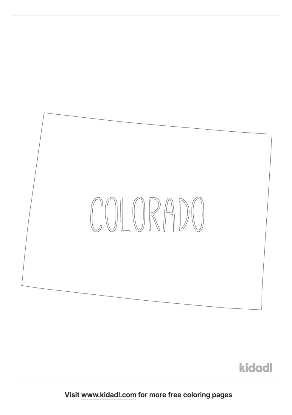 Colorado Map Coloring Page