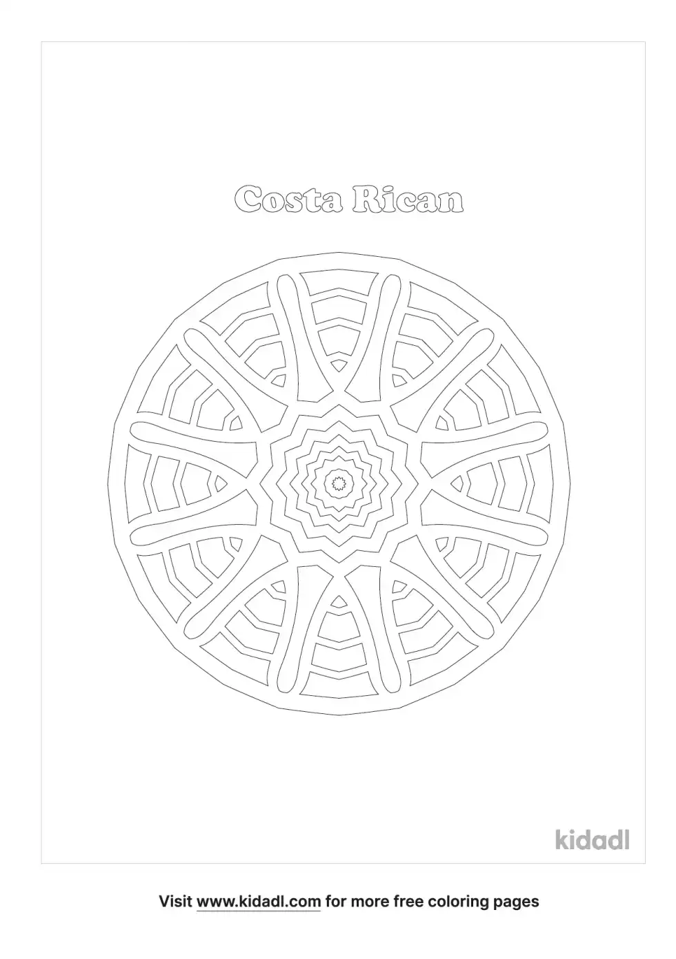 Costa Rican Ox Cart Coloring Page