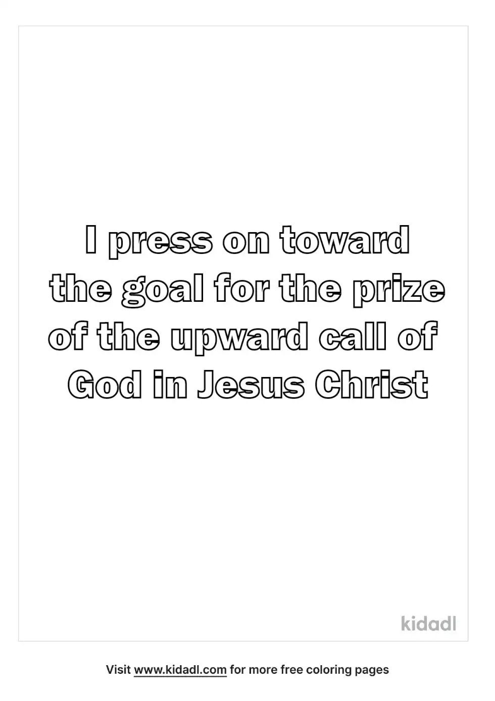 Philipain 3:14 Coloring Page